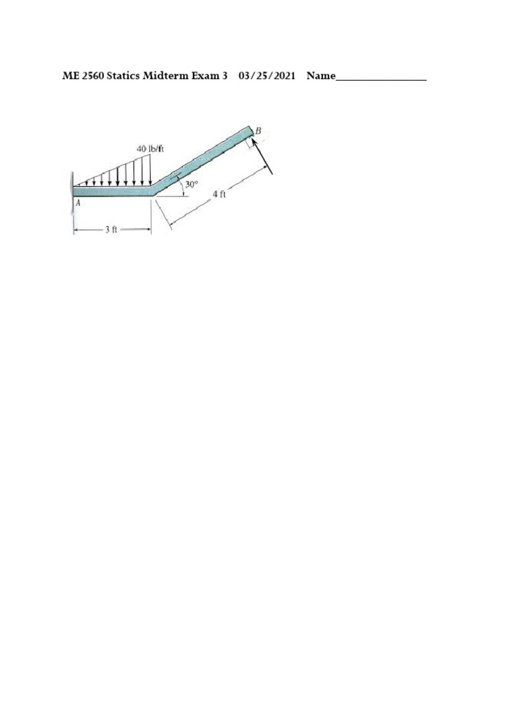 WMU ME 2560 Statics Midterm Exam 3 | PDF