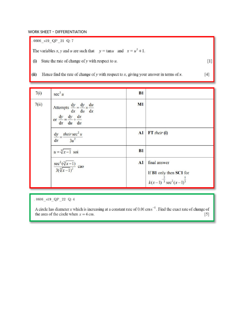 WS - Differentiation | PDF
