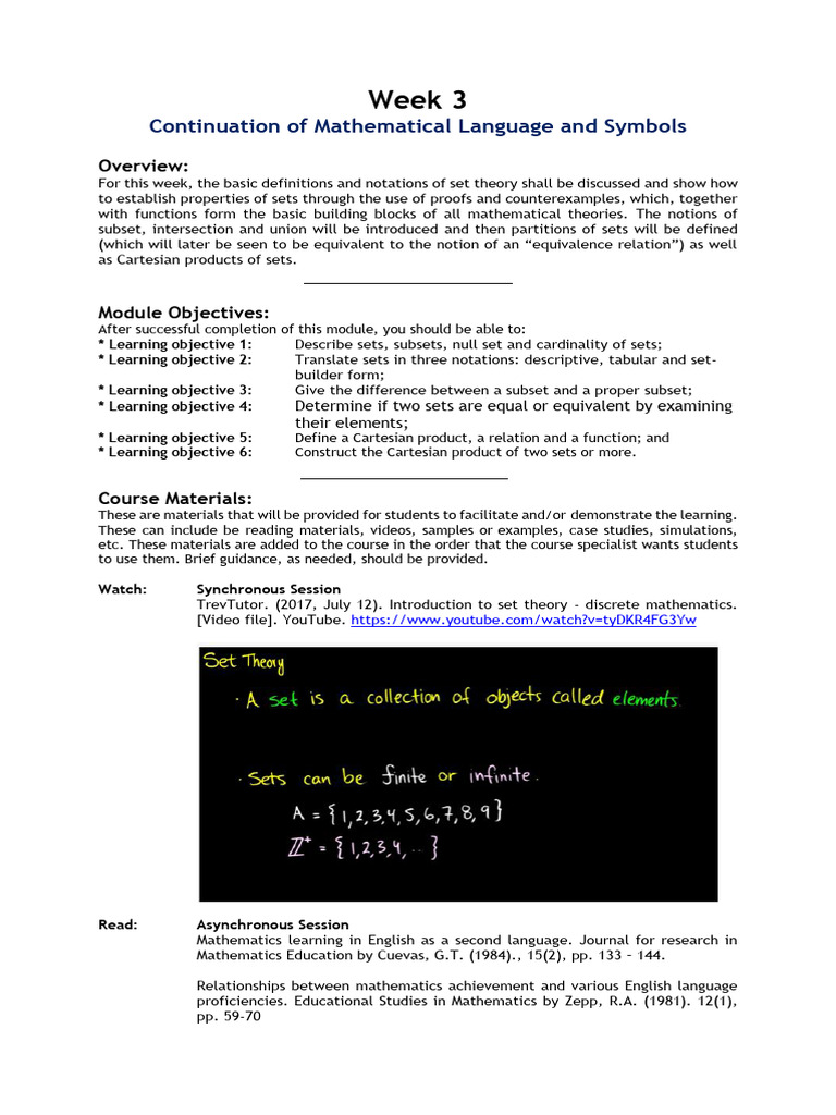 Set Theory Basics and Notations | PDF | Set (Mathematics ...