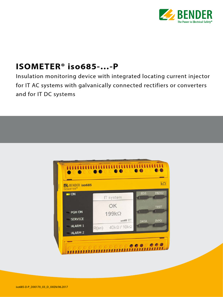 Insulation Monitoring Device ISOMETER® iso685-D-P | PDF | Rectifier ...