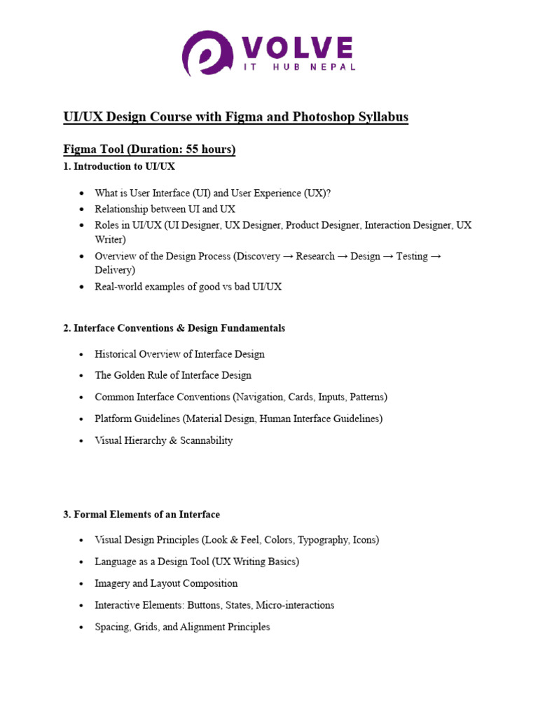 UI/UX Design Course Syllabus Overview | PDF | User Interface | Adobe ...