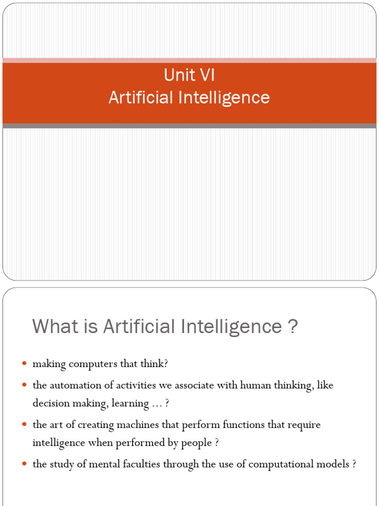 Unit 4 Artificial Intelligence | PDF | Artificial Intelligence | Intelligence (AI) & Semantics