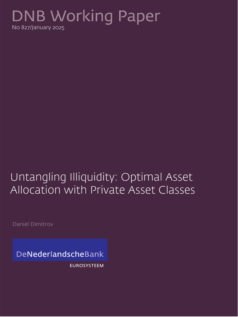 Optimal Asset Allocation in Illiquid Markets | PDF | Financial Risk ...