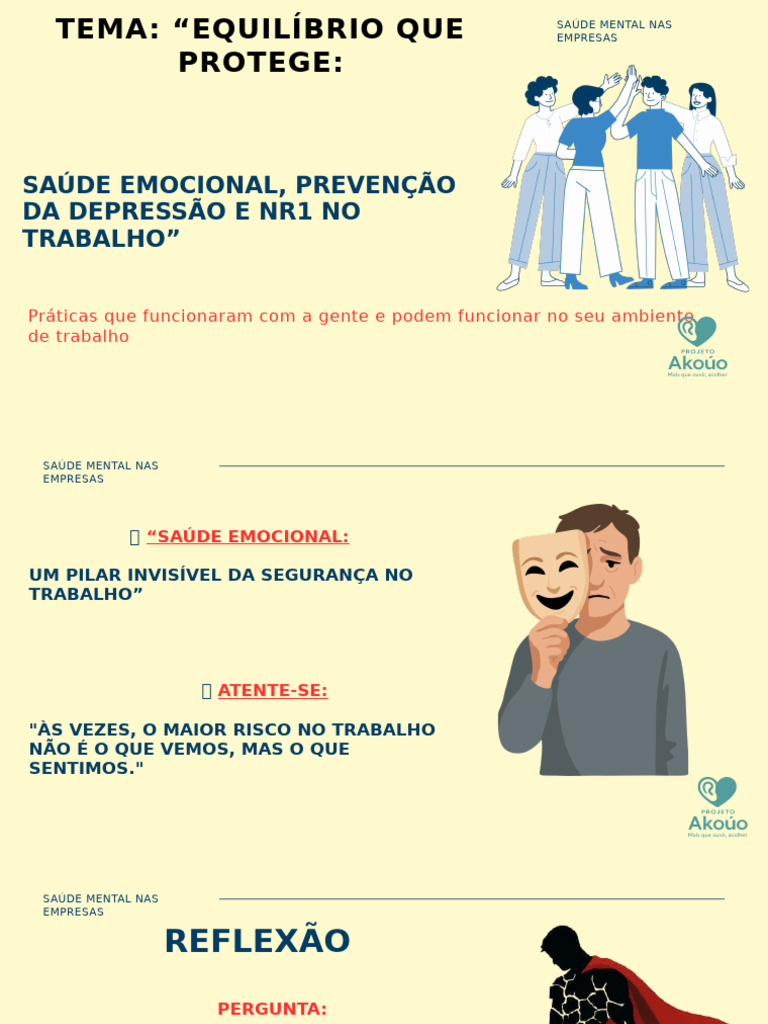 Apresentação Sobre Saúde Mental No Trabalho para o Setembro Amarelo ...