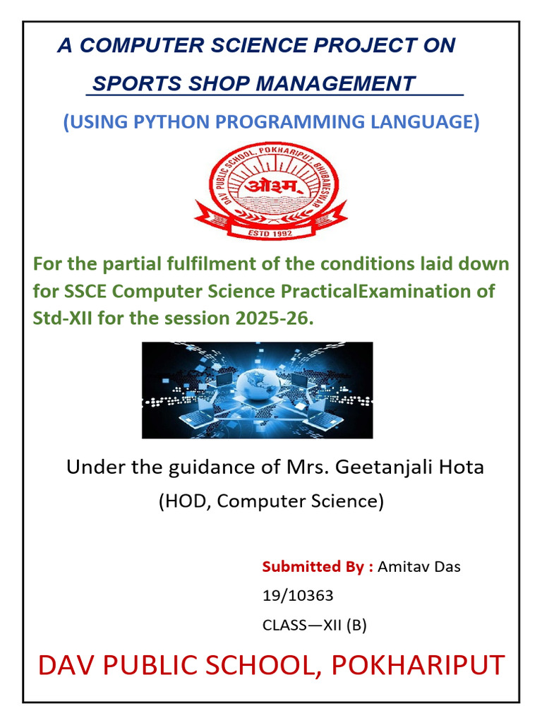 Sports Shop Management System in Python | PDF | Computer Programming ...