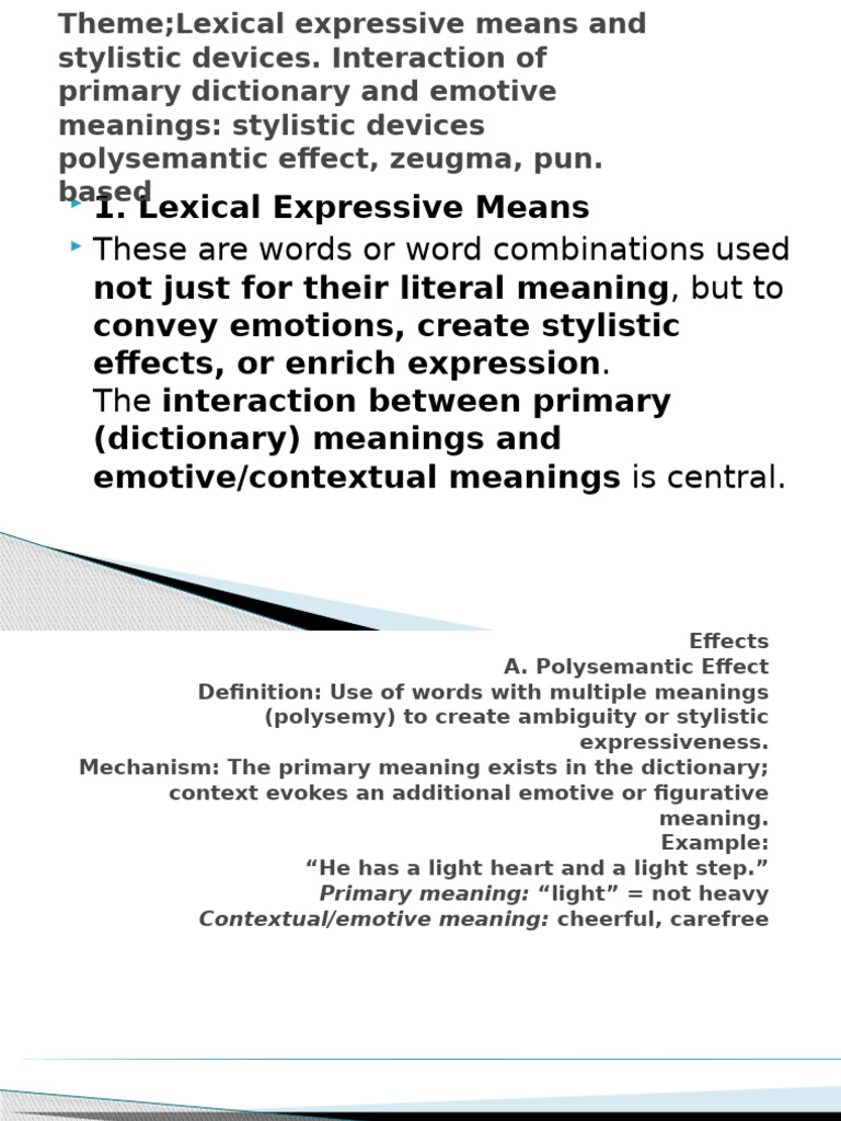 Lexical Expressive Means Explained | PDF