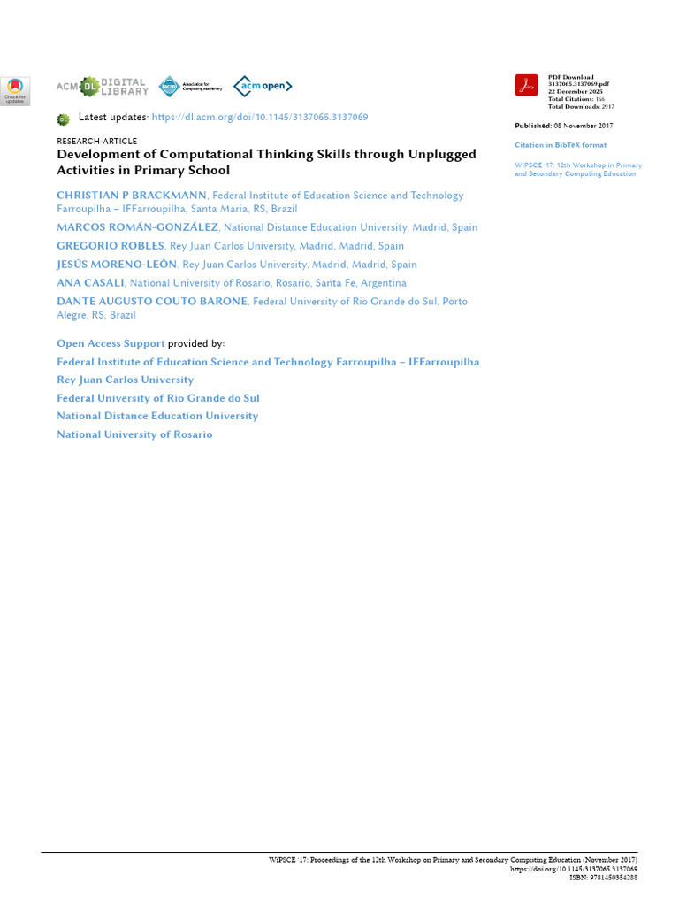Unplugged Activities for Computational Thinking | PDF | Science | Teachers