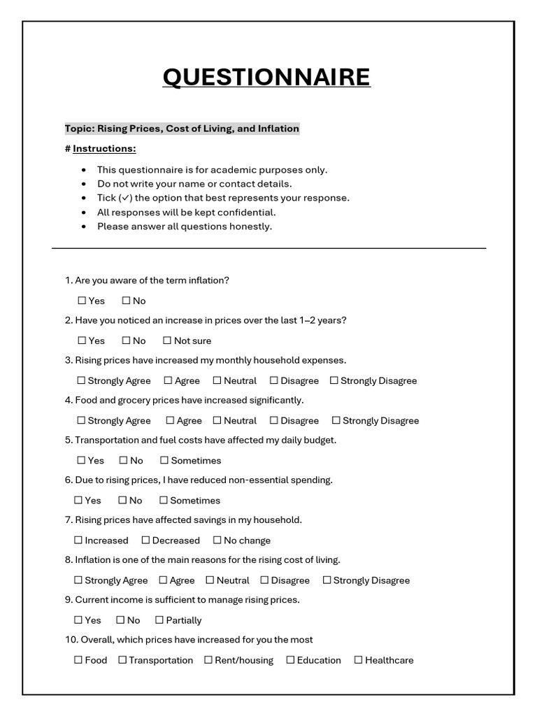 Questionnaire | PDF