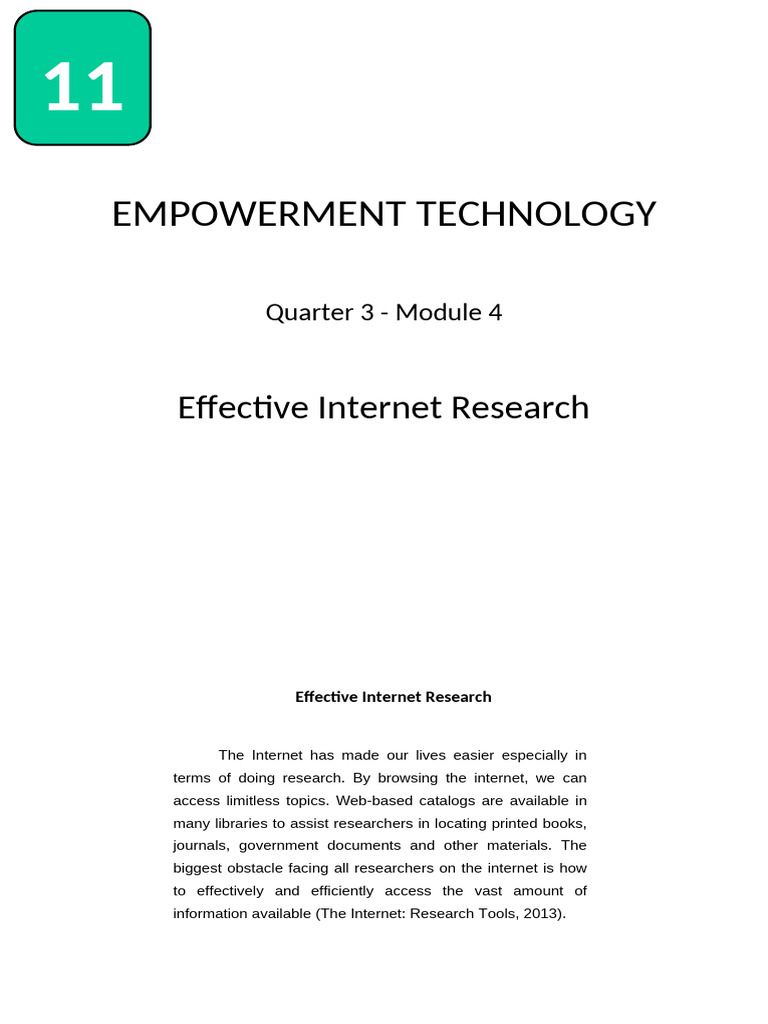 Empowerment Technology 4 | PDF | World Wide Web | Internet & Web