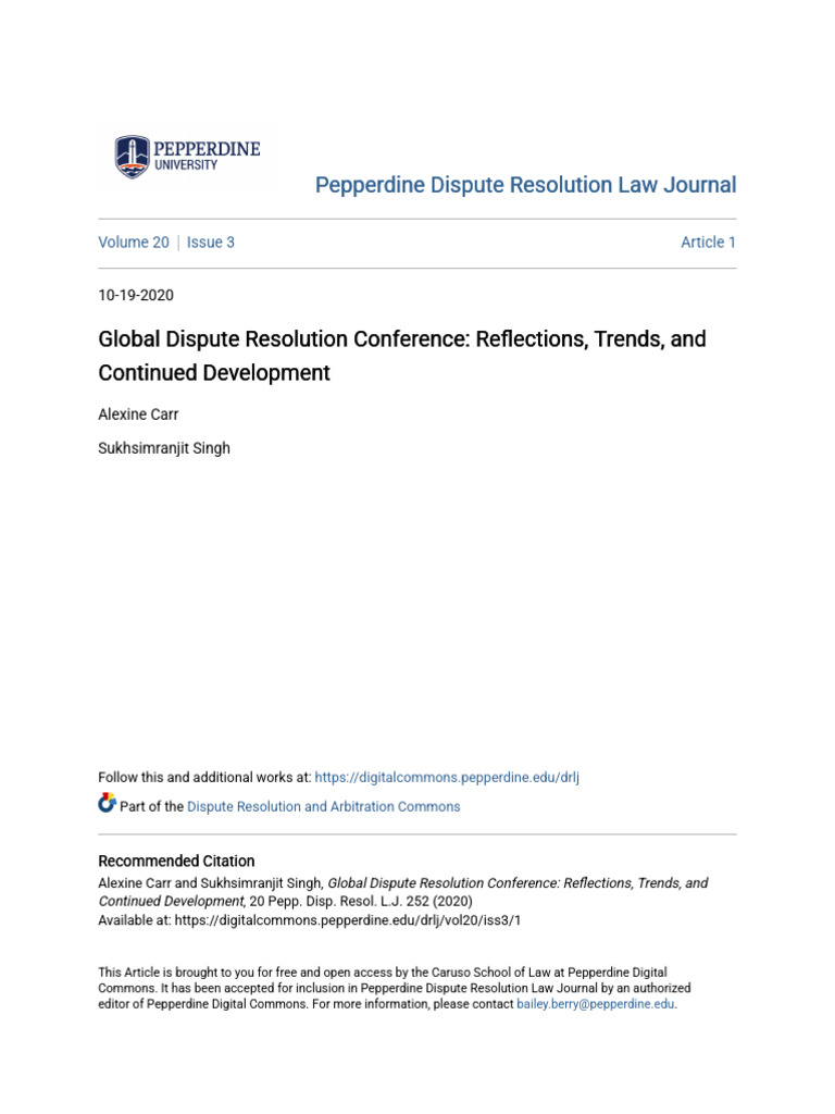 Global Dispute Resolution Conference | PDF | Alternative Dispute ...