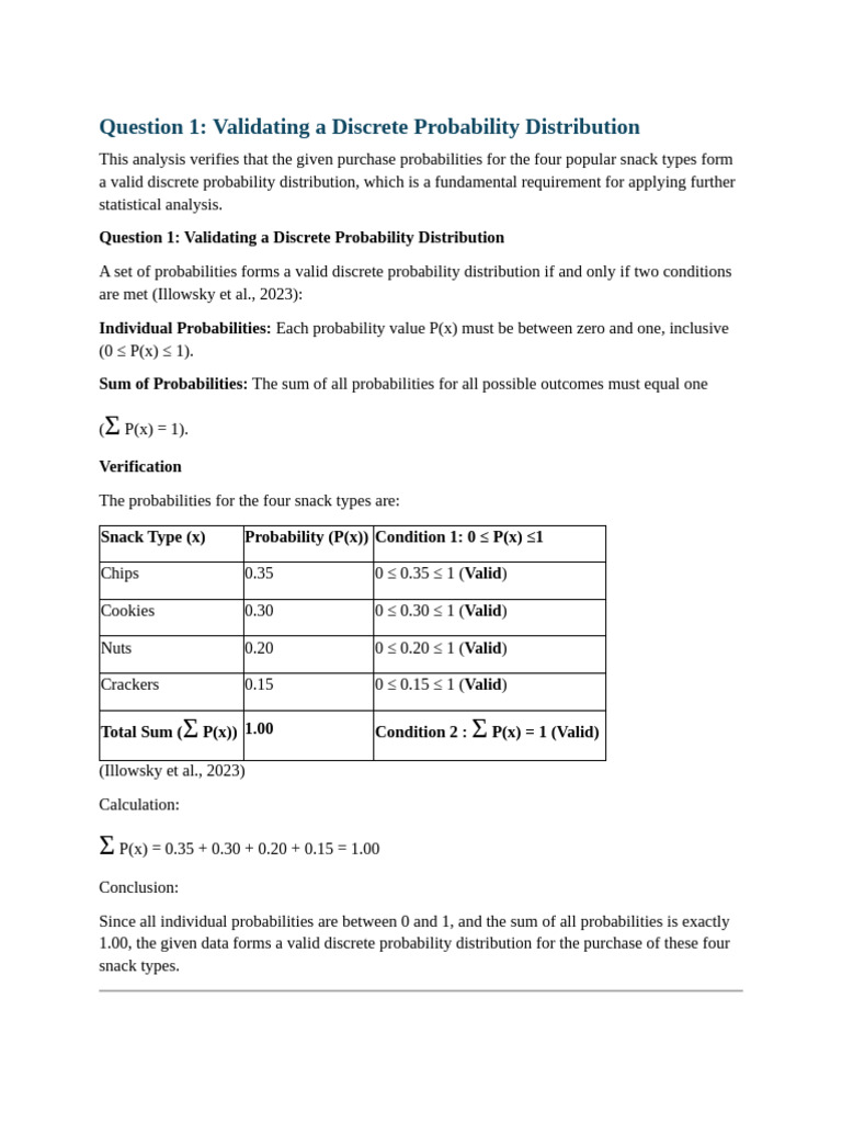 Validating Discrete Probability Distributions | PDF | Variance ...