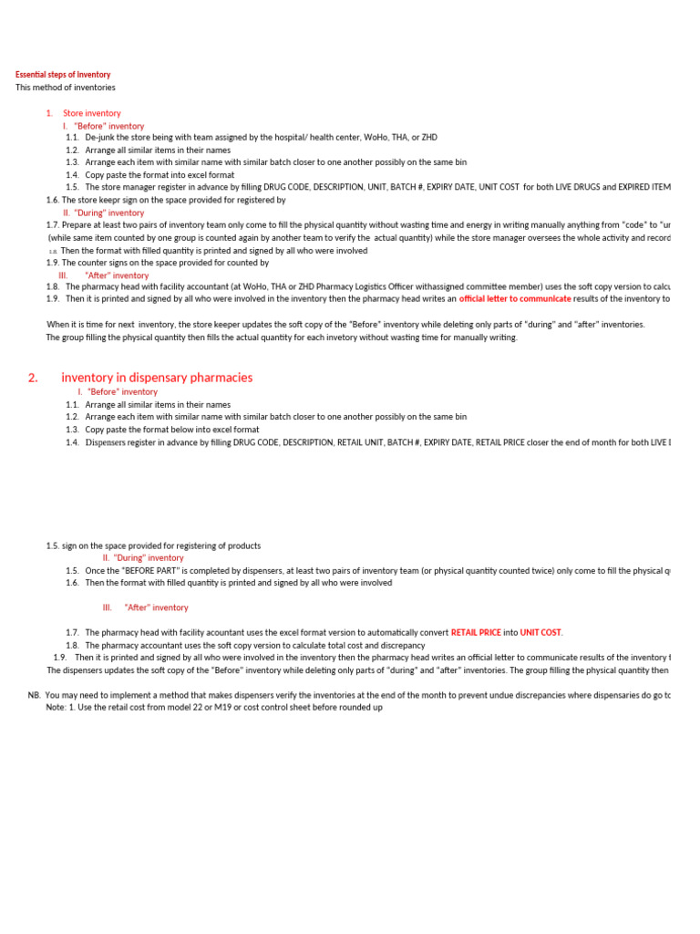 Inventory Management Steps for Pharmacies | PDF | Inventory | Pharmacy