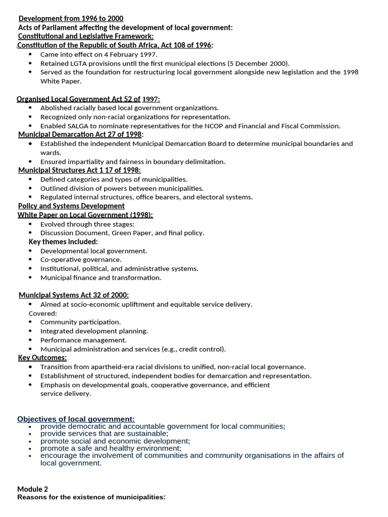 Local Government Development 1996-2000 | PDF | Mayor | Ballot