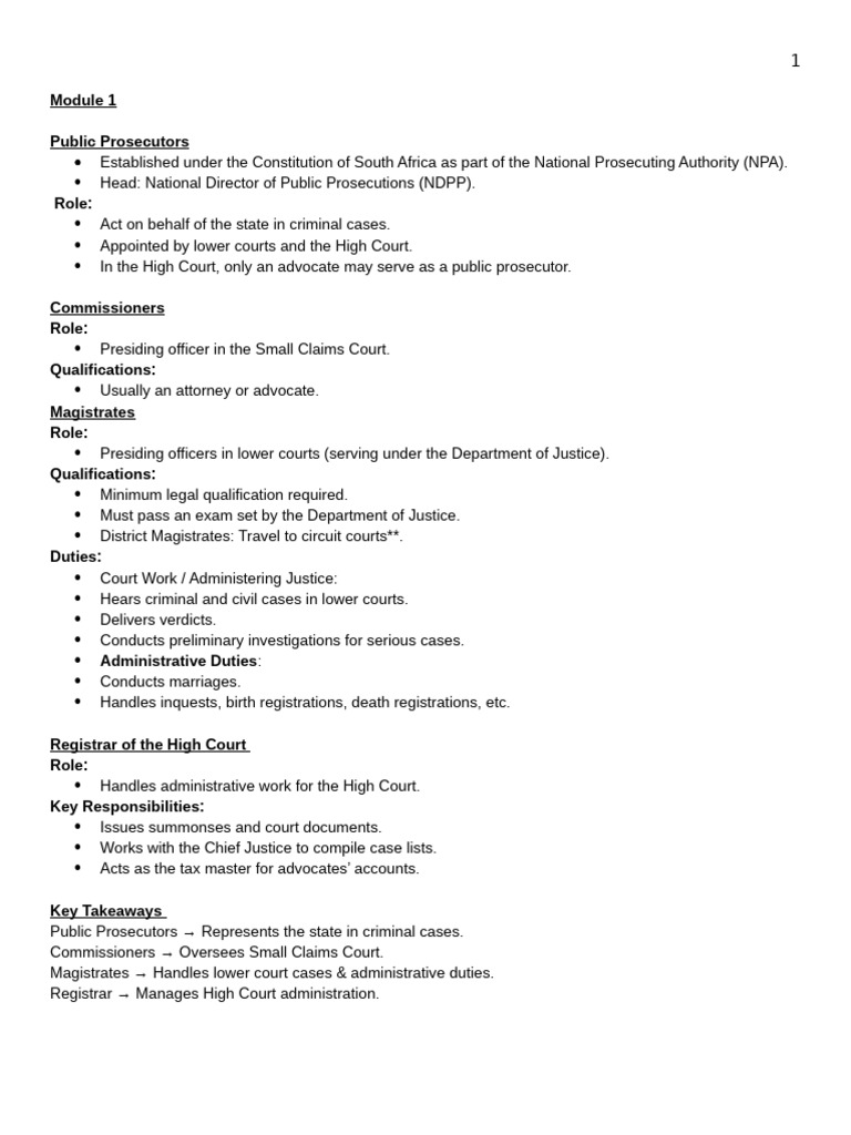 Overview of South African Legal Roles | PDF | Prosecutor | Supreme Courts