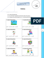 Hobbies Listening Test Student