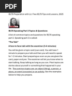 IELTS Speaking Part 1 Guide by Liz | PDF | Leisure | International ...
