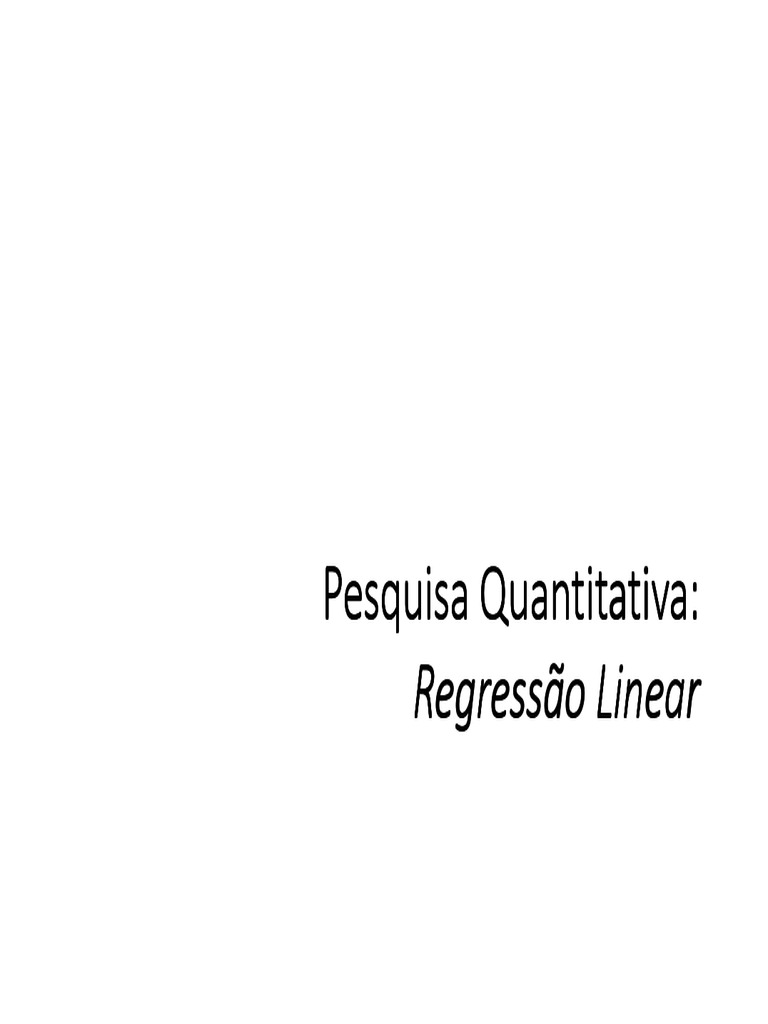 Análise de Regressão Linear Simples e Múltipla | PDF