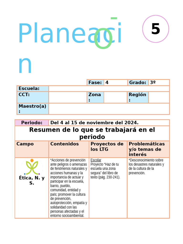 Planeación de Proyectos Escolares 2024 | PDF