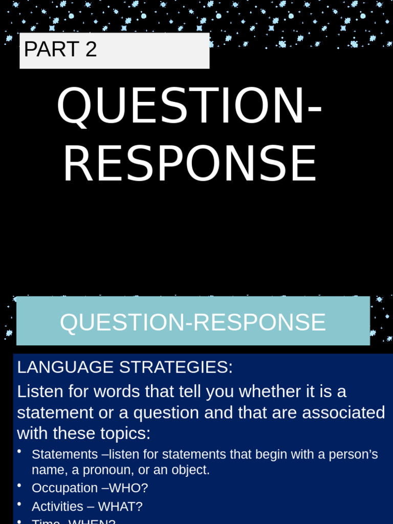 Question Response | PDF | Linguistics