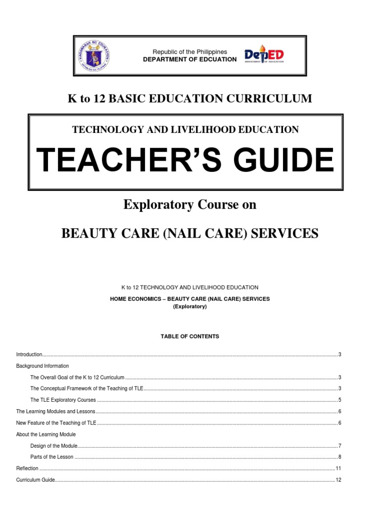 K to 12 Beauty Care Teacher's Guide | PDF | Curriculum | Occupational ...