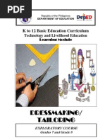 k to 12 Dressmaking and Tailoring Learning Modules