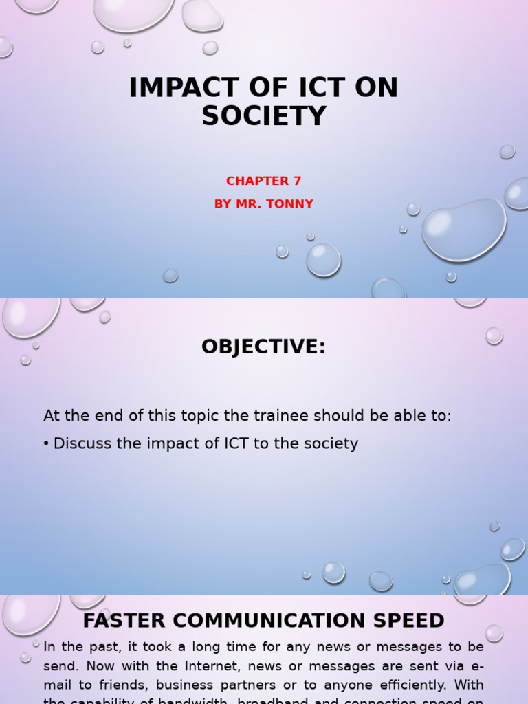 Impact of ICT on Society Explained | PDF | Internet | Communication