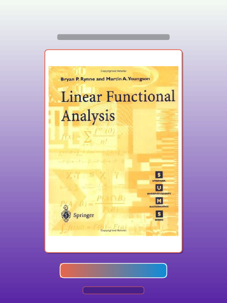 Test Bank for Linear Functional Analysis | PDF | Educational Assessment