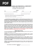 3 Hold Harmless Agreement Sample