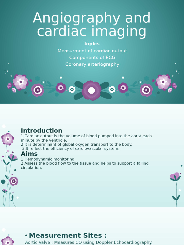 Cardiac Imaging and Angiography Guide | PDF | Heart | Angiography