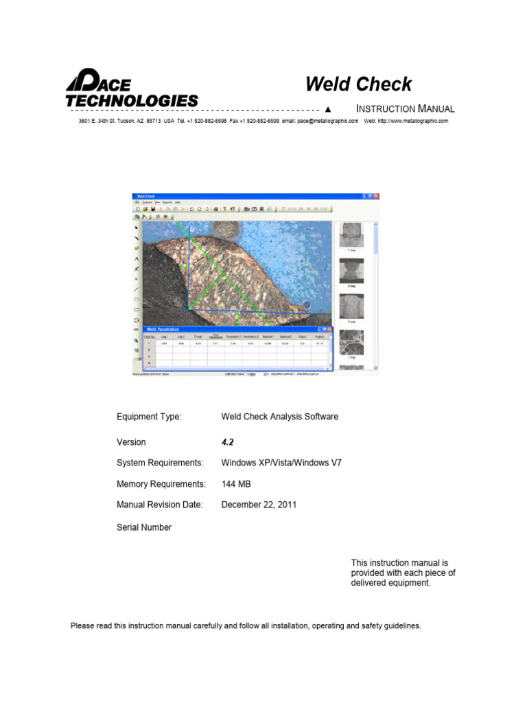 Weld Check Software Instruction Manual | PDF | Legal Liability | Breach ...