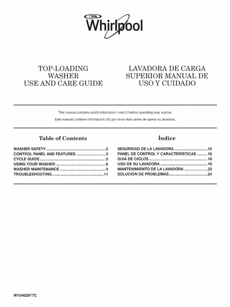 Top-Loading Washer Use & Care Guide | PDF | Washing Machine
