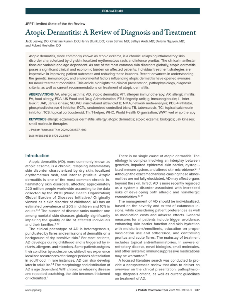Atopic Dermatitis: Diagnosis & Treatment Guide | PDF | Dermatitis | Allergy
