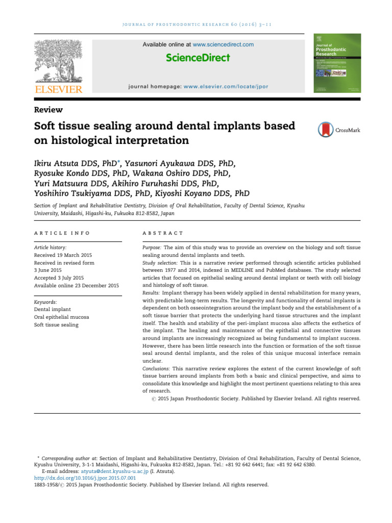 Atsuta Et Al. - 2016 - Soft Tissue Sealing Around Dental Implants Based ...
