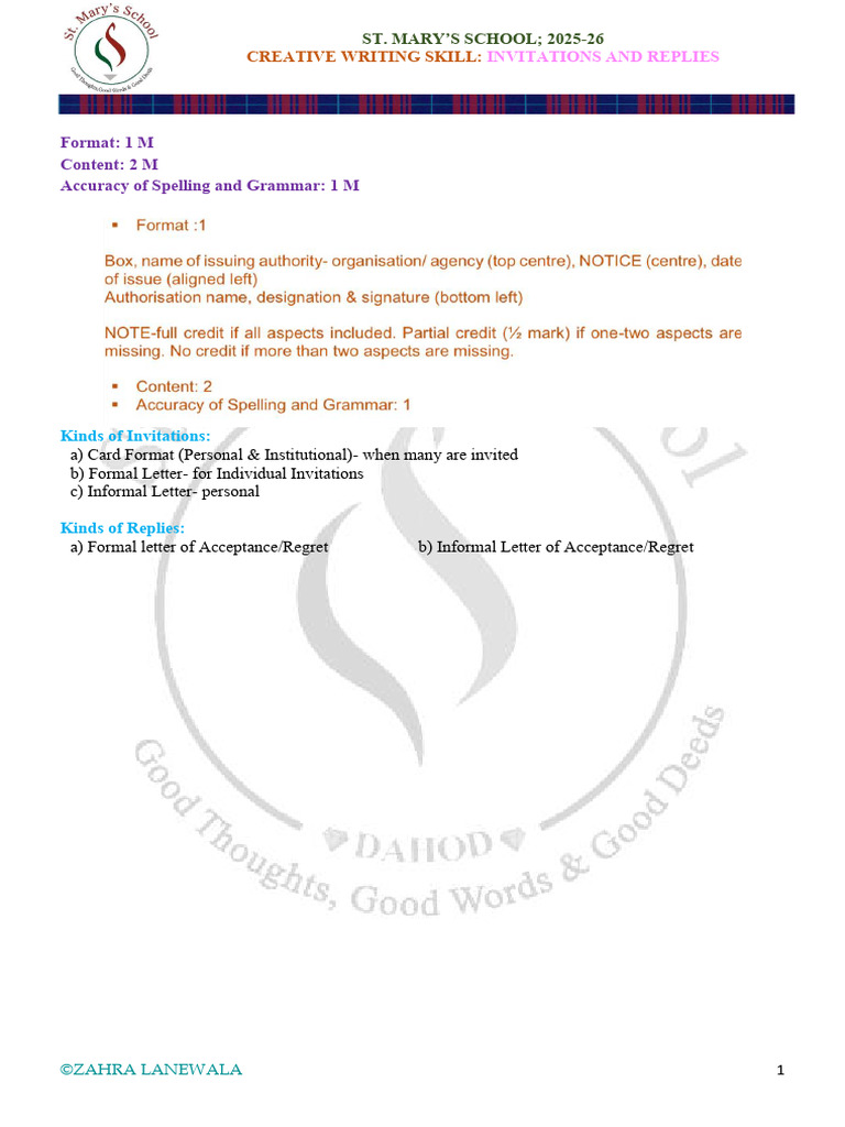Creative Writing: Invitations & Replies | PDF | Human Communication