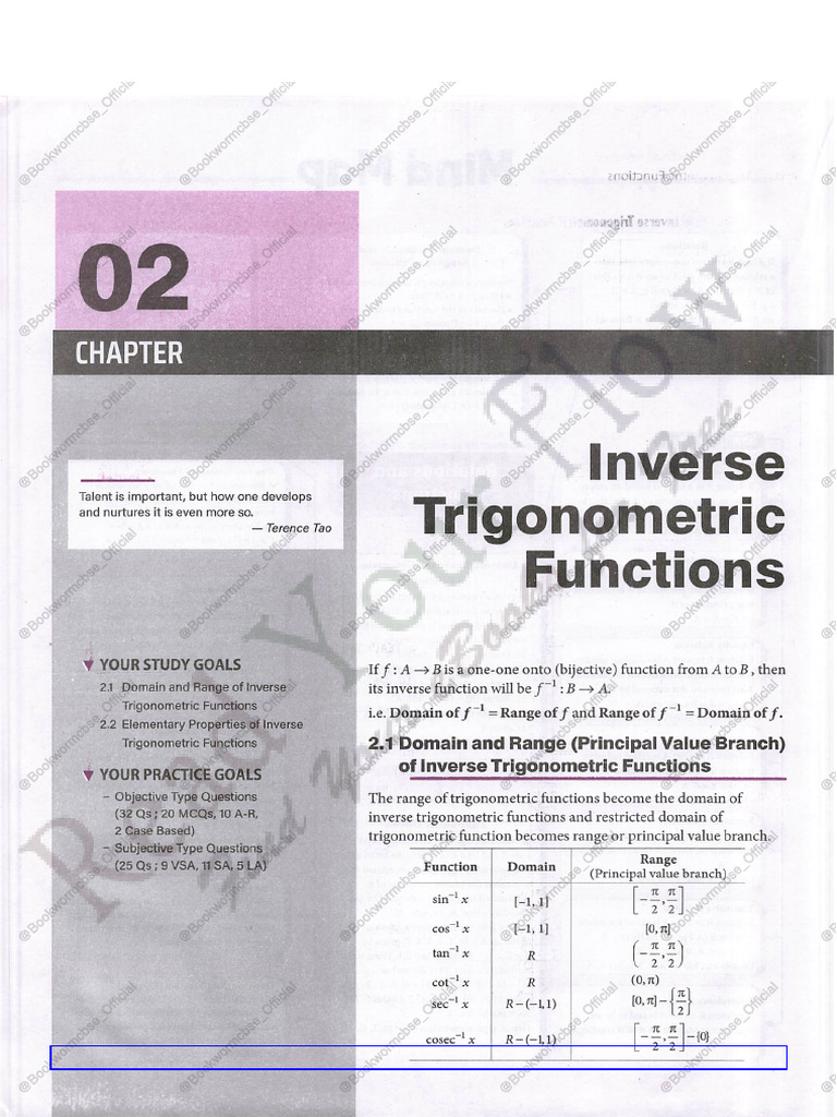 Inverse Trigonometric Functions Guide | PDF | Trigonometric Functions ...