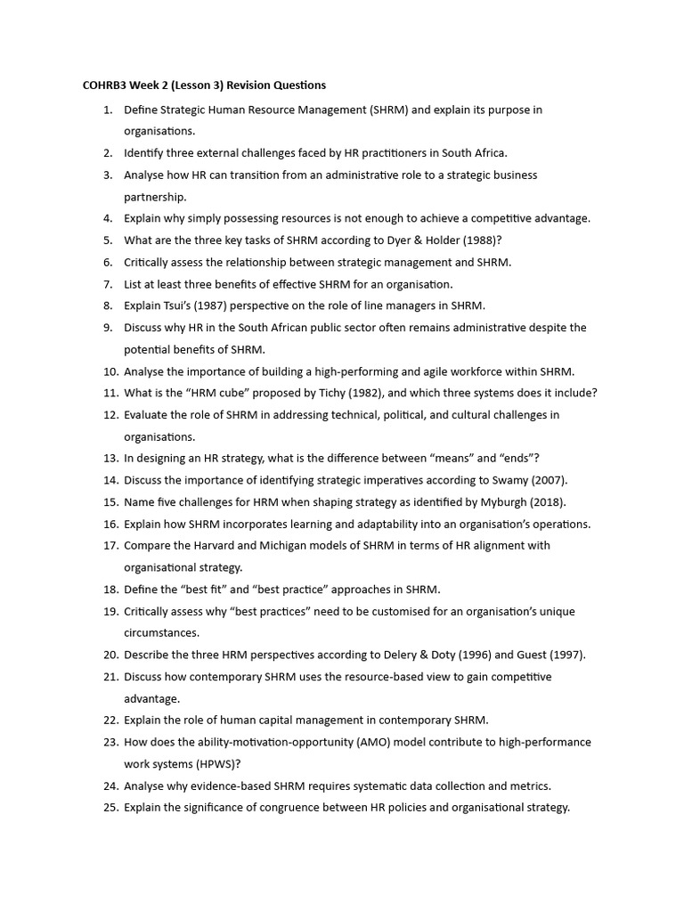 SHRM Challenges and Strategies in South Africa | PDF | Human Resource ...