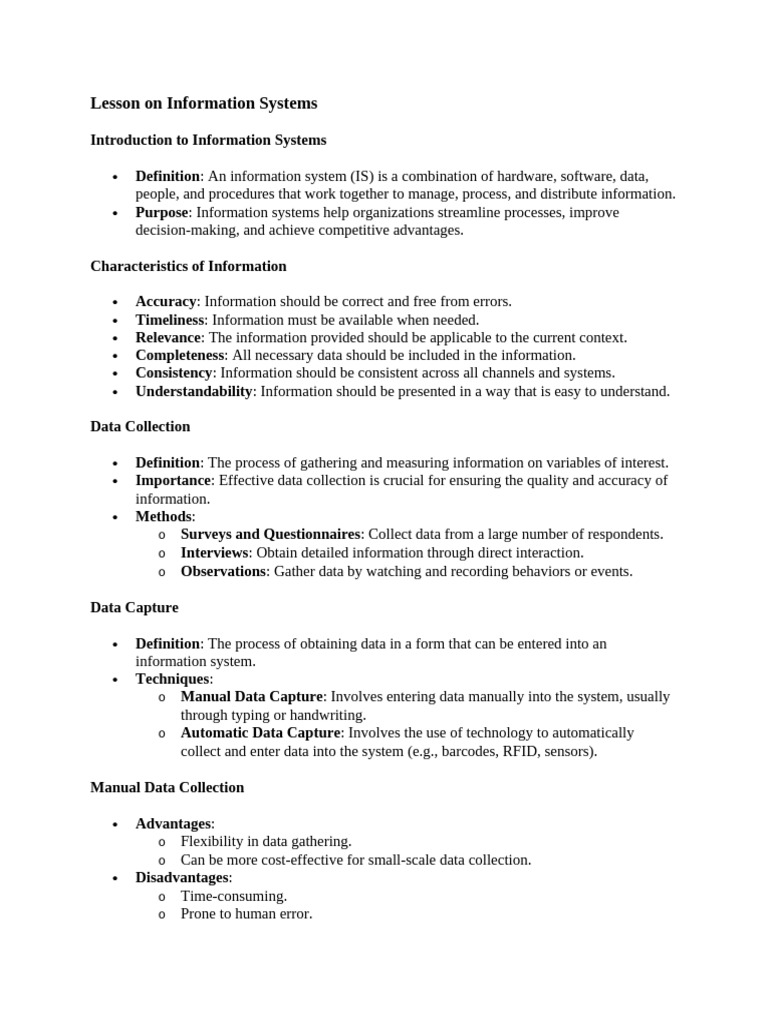 Overview of Information Systems Essentials | PDF | Databases | Information