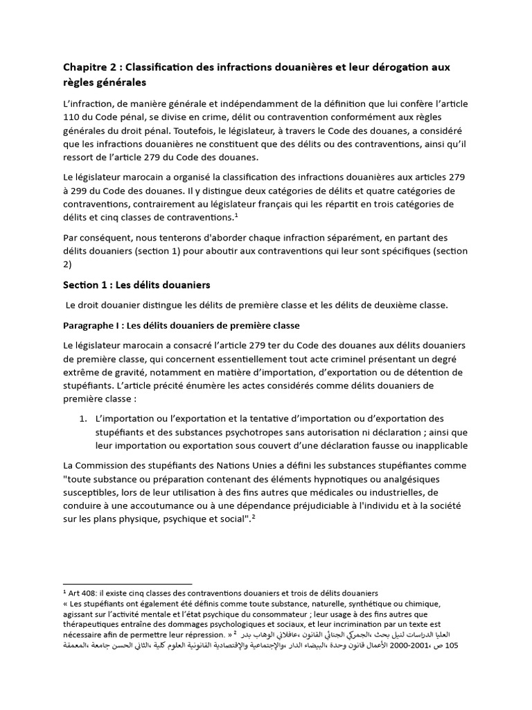 Classification des infractions douanières | PDF | Crimes | Crime et ...