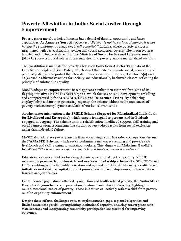 Empowering Poverty Alleviation in India | PDF | Social Exclusion | Poverty