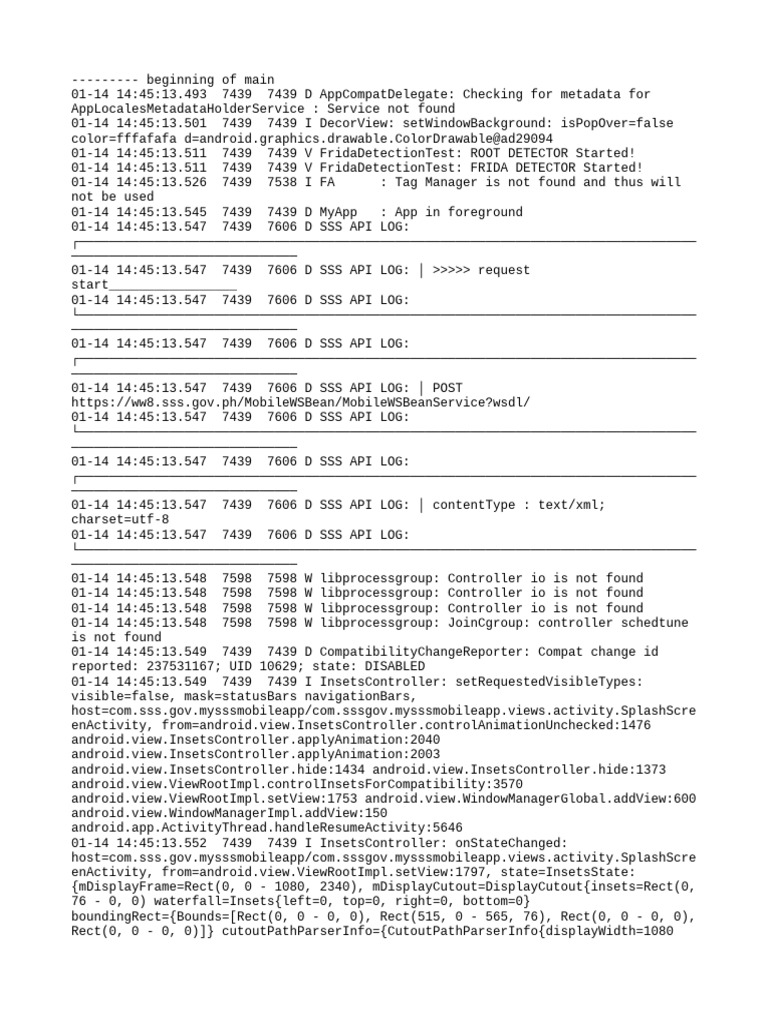 App Log Analysis for SSS Mobile App | PDF | Information Technology ...
