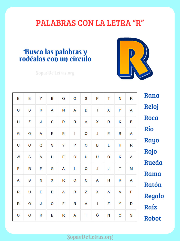 Sopa de Letras de La R (1) | PDF