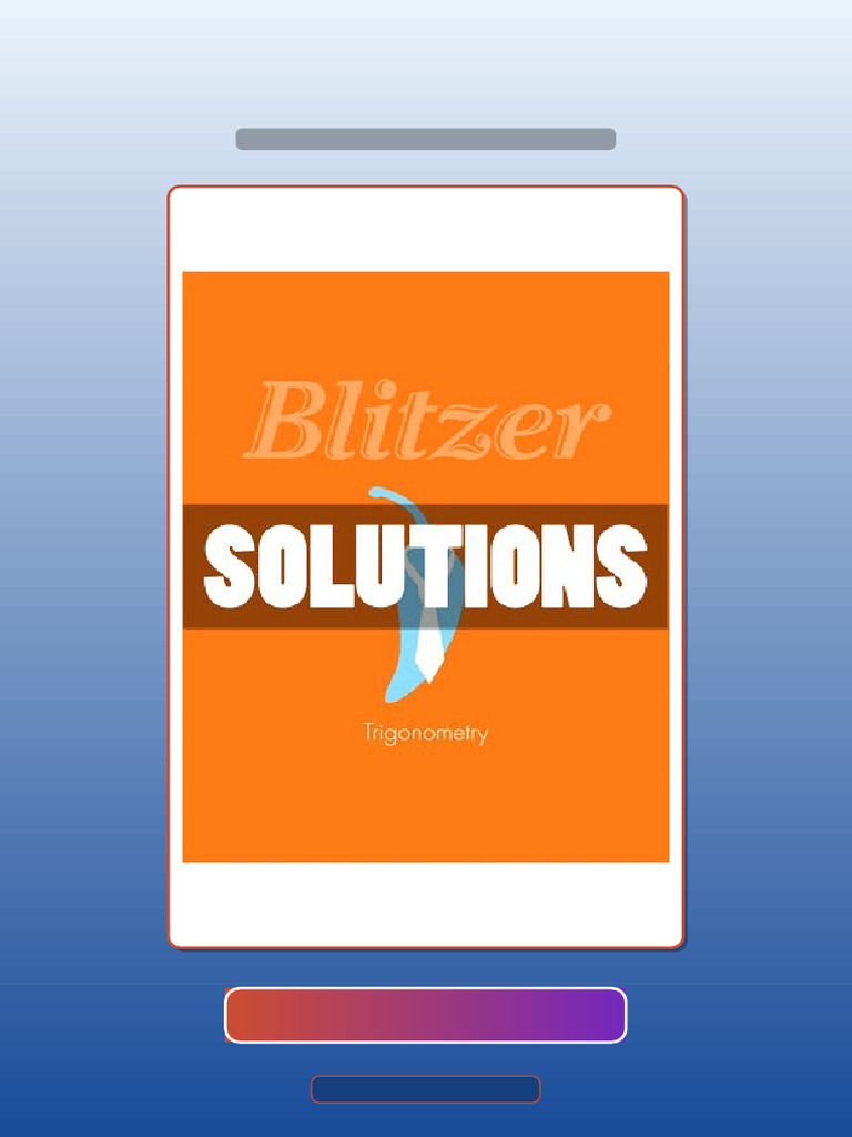 Test Bank for Trigonometry 1 Ed Blitzer | PDF | Science
