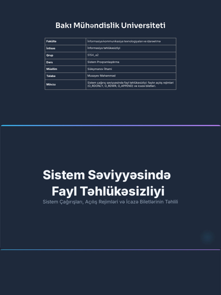 Sistem Proqramlaşdırma Fayl Təhlükəsizliyi | PDF