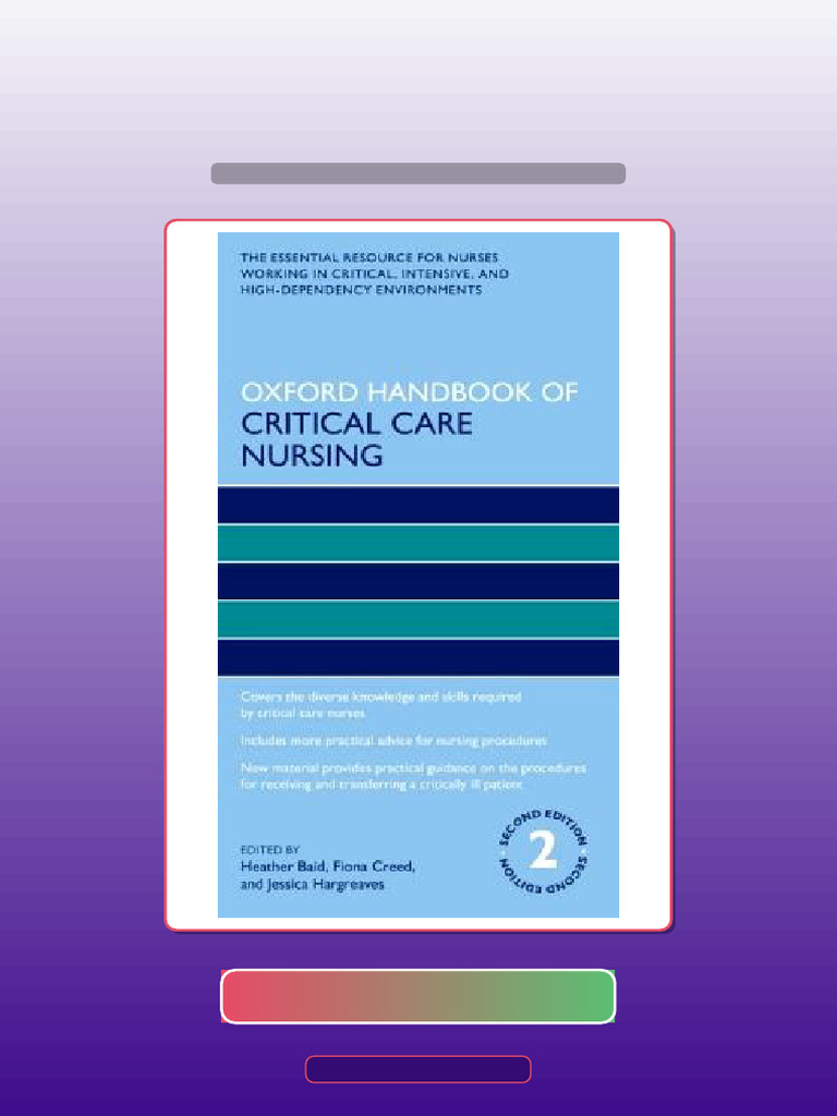 Test Bank for Oxford Handbook of Critical Care Nursing 2nd Edition ...