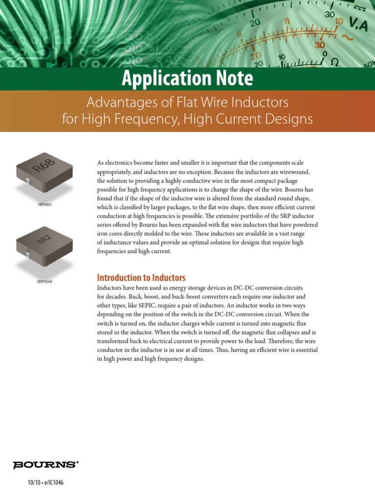 Flat Wire Inductors for High Frequency Applications | PDF | Inductor ...