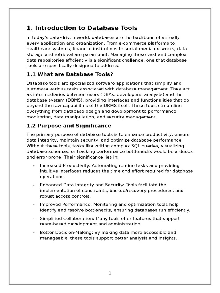 Essential Database Management Tools | PDF | Databases | Postgre Sql