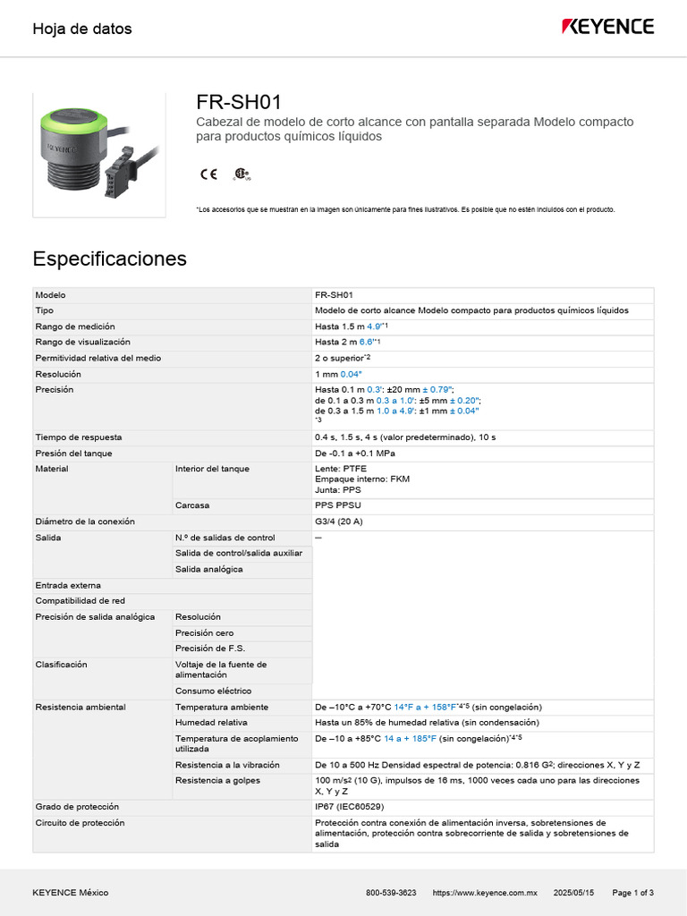 Cabezal FR-SH01 para líquidos químicos | PDF | Medición