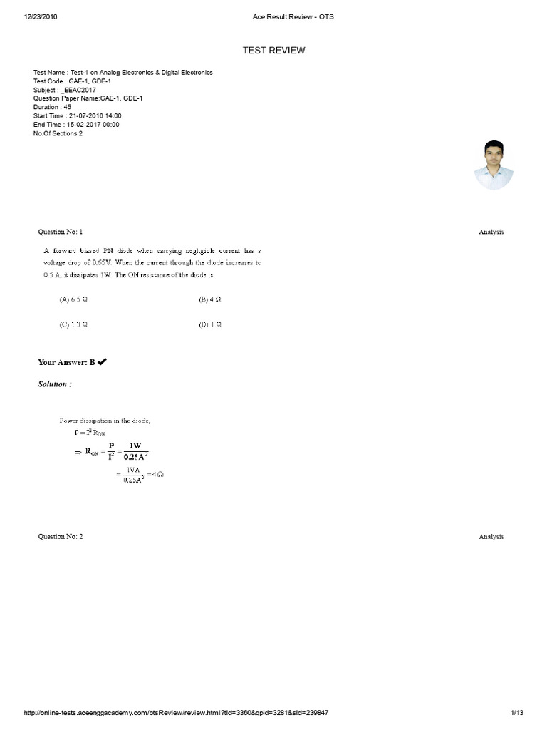 Ace Engineering Test Review Analysis | PDF | Computer Engineering ...