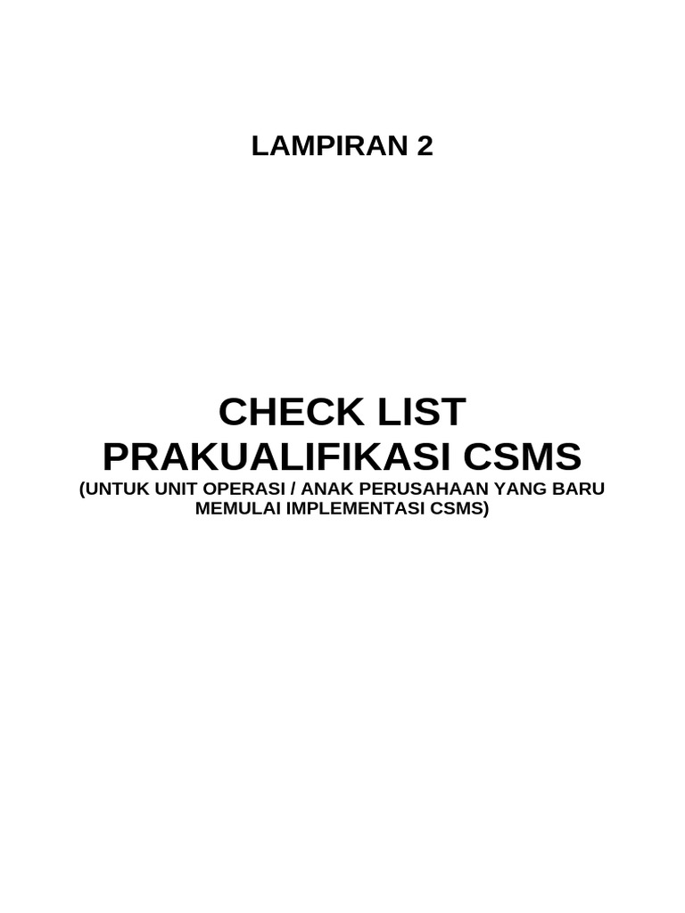 Prakualifikasi CSMS untuk Kontraktor Baru | PDF