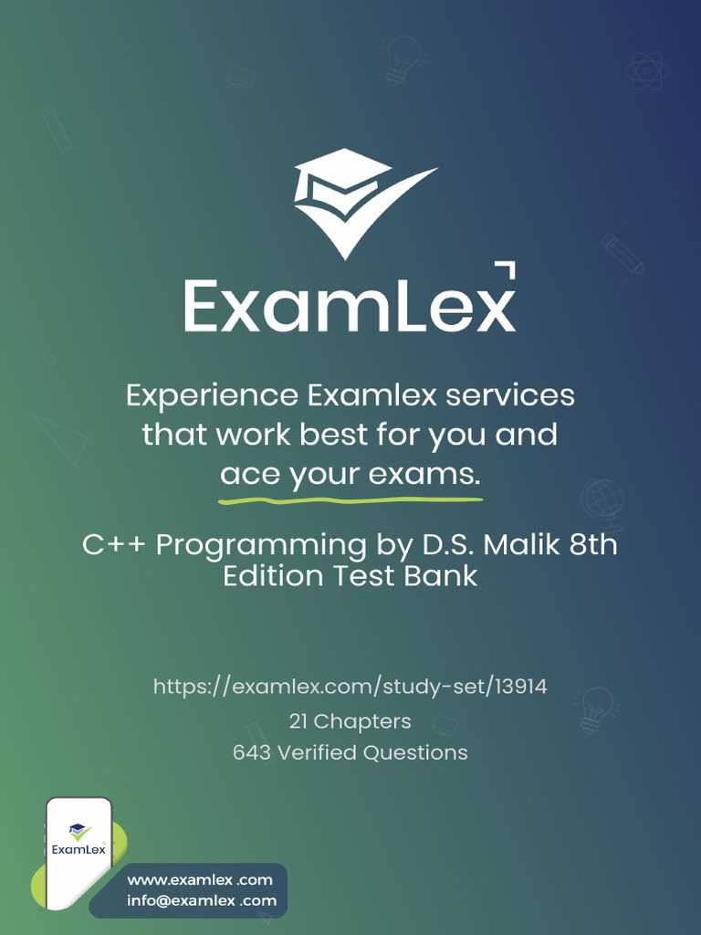 C++ Programming by D.S. Malik 8th Edition Test Bank | PDF | Inheritance ...